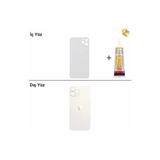 İphone 11 Pro Max Gümüş Arka Kapak Arka Cam Batarya Kapağı Lazer Kesim Kapak Pil Kapağı + B-7000 Yapıştırıcı