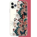 İphone 11 Pro Max Uyumlu Etnik Çiçek Deseni Baskılı Silikon Kılıf