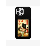 iPhone 11 Pro Siyah Lansman Renkli Silikon Black Cat Tasarımlı Telefon Kılıfı
