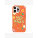 iPhone 11 Pro Turuncu Think Happy Renkli Silikon Kılıfı