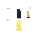 İphone 11 Sarı Arka Kapak Arka Cam Batarya Kapağı Lazer Kesim Kapak Pil Kapağı + B-7000 Yapıştırıcı