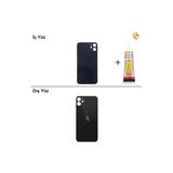 İphone 11 Siyah Arka Kapak Arka Cam Batarya Kapağı Lazer Kesim Kapak Pil Kapağı + B-7000 Yapıştırıcı