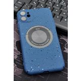 iPhone 11 Uyumlu İnidgo Mavi Benekli Desenli İnce Sert Kapak Kılıf Kamera Lens Korumalı