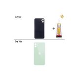 İphone 11 Yeşil Arka Kapak Arka Cam Batarya Kapağı Lazer Kesim Kapak Pil Kapağı + B-7000 Yapıştırıcı