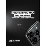 İphone 11pro/11promax Uyumlu Kamera Lens Koruyucu Siyah