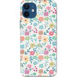 iPhone 12-12 PRO Uyumlu Dekoratif Çiçekler Baskılı Silikon Kılıf