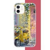 İphone 12-12 Pro Uyumlu Sarı Mobilet Baskılı Silikon Kılıf
