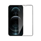 İphone 12 / 12 Pro Uyumlu Toz Filtreli Hd Temperli Cam Ekran Koruyucu (Siyah)