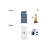 İphone 12 Beyaz Arka Kapak Arka Cam Batarya Kapağı Lazer Kesim Kapak Pil Kapağı + B-7000 Yapıştırıcı + Tamir Seti