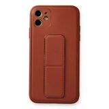 Iphone 12 Kılıf Coco Deri Standlı Kapak - Fuşya-(5796)