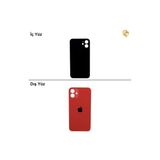 İphone 12 Kırmızı Renk Arka Kapak Arka Cam Batarya Kapağı Lazer Kesim Kapak Pil Kapağı