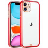 İphone 12 Mini 5.4İnç Gold Çerçeve Kamera Korumalı Bumper Kılıf-(5775)
