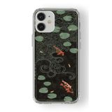 iPhone 12 Mini ile Uyumlu Japon Balıkları Tasarım Baskılı Şeffaf Kılıf