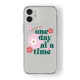 Iphone 12 Mini ile Uyumlu One Day At A Timetasarım Baskılı Şeffaf Kılıf