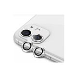 Iphone 12 Mini Kamera Koruyucu Lens Mercek Metal Çerçeveli 2li Set Gümüş Gri - Silver