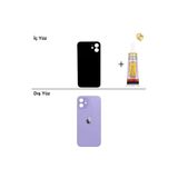 İphone 12 Mor Arka Kapak Arka Cam Batarya Kapağı Lazer Kesim Kapak Pil Kapağı + B-7000 Yapıştırıcı