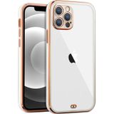 İphone 12 Pro 6.1İnç Gold Çerçeve Kamera Korumalı Bumper Kılıf-(5775)