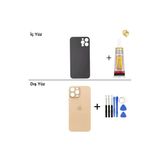 İphone 12 Pro Altın Arka Kapak Arka Cam Batarya Kapağı Lazer Kesim Kapak Pil Kapağı + B-7000 Yapıştırıcı + Tamir Seti