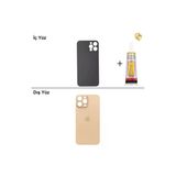 İphone 12 Pro Altın Arka Kapak Arka Cam Batarya Kapağı Lazer Kesim Kapak Pil Kapağı + B-7000 Yapıştırıcı