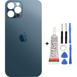 Iphone 12 Pro Arka Kapak Cam +Yapıştırıcı B700 + Tamir Seti - Mavi
