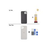 İphone 12 Pro Gümüş Arka Kapak Arka Cam Batarya Kapağı Lazer Kesim Kapak Pil Kapağı + B-7000 Yapıştırıcı + Tamir Seti