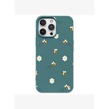 iPhone 12 Pro Haki Lansman Renkli Silikon Bees and Flowers Tasarımlı Kılıf