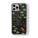 iPhone 12 Pro ile Uyumlu Japon Balıkları Tasarım Baskılı Şeffaf Kılıf