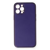 iPhone 12 Pro Kılıf Coco Deri Silikon Kapak - Mor-(5796)