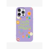 iPhone 12 Pro Lila Think Happy Renkli Silikon Kılıfı