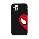 iPhone 12 Pro Max İle Uyumlu Siyah Heart Spider-Man Desenli Silikon Kılıf