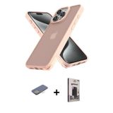 iPhone 12 Pro Max Kılıf Atlas Form - Siyah Bilvis Hayalet Cam Ekran Koruyucu + Sarı Renkli Kame