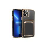 Iphone 12 Pro Max Kılıf Kamera Korumalı Parlak Işlemeli Kartlıklı Cüzdanlı Kapak (K.bark)