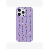 iPhone 12 Pro Max Lila Lansman Renkli Silikon Floral Stripes Tasarımlı Premium Kılıf
