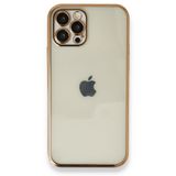 İphone 12 Pro Max Razer Lensli Silikon Gold Kılıf