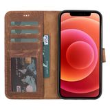 İphone 12 Pro Max Uyumlu Manyetik Hakiki Deri Cüzdan Kılıf ,Cüzdan Taşımaya Son, Kredi Kart Yuvalı