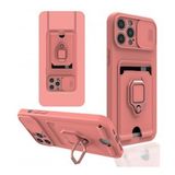 iPhone 12 Pro Max Zuma Kartvizitli Yüzüklü Silikon - Pembe Cep Telefonu Kılıfı