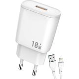 iPhone 13 - 13 Pro - 13 Pro Max Şarj Aleti Lightning Set 18W SY-18WL - Beyaz