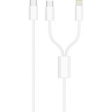 iPhone 13 - 13 Pro - 13 Pro Max Şarj Kablosu 20W Hızlı Şarj 2in1 SZ-CL15 - Beyaz
