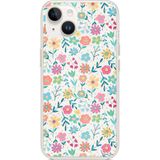 iPhone 13-14 Uyumlu Dekoratif Çiçekler Baskılı Silikon Kılıf