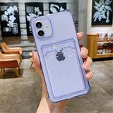 iPhone 13-14 Uyumlu Lüx Kartlıklı Şeffaf Telefon Kılıfı Lila