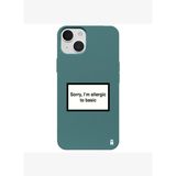 iPhone 13 Haki Lansman Renkli Silikon I'm Allergic Yazılı Kamera Korumalı Telefon Kılıf