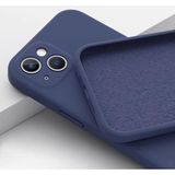 iPhone 13 Kılıf Kadife Lansman Soft Yumuşak Liquid Silikon Kamera Korumalı Mara - Lacivert