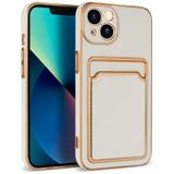 İphone 13 Kılıf Kamera Korumalı Parlak Renkli Altın İşlemeli Kartlıklı Cüzdanlı Kapak K.bark