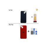 İphone 13 Kırmızı Arka Kapak Arka Cam Batarya Kapağı Lazer Kesim Kapak Pil Kapağı + B-7000 Yapıştırıcı + Tamir Seti