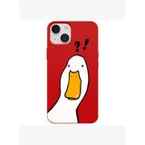 iPhone 13 Kırmızı What Duck Ördek Tasarımlı Kamera Korumalı Renkli Silikon Kılıf