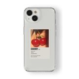 iPhone 13 Mini ile Uyumlu Cherry Poster Tasarım Baskılı Şeffaf Kılıf