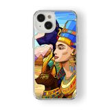 Iphone 13 Mini ile Uyumlu Cleopatra Tasarım Baskılı Şeffaf Kılıf