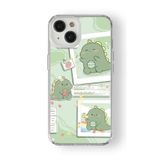 iPhone 13 Mini ile Uyumlu Cute Dino Tasarım Baskılı Şeffaf Kılıf
