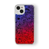 iPhone 13 Mini ile Uyumlu Doddle Art Tasarım Baskılı Şeffaf Kılıf