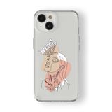 Iphone 13 Mini ile Uyumlu Face Line Art Tasarım Baskılı Şeffaf Kılıf